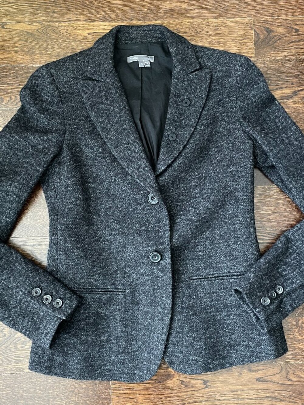 Vince Wool blend charcoal gray tweed Blazer- Size 4